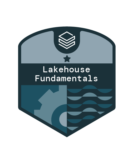 Badge da certificação Fundamentals of the Databricks Lakehouse Platform Accreditation