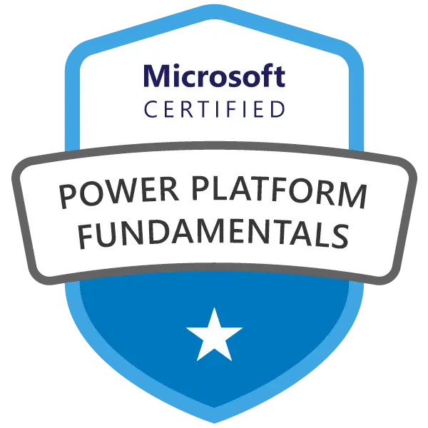 Badge da certificação Microsoft Certified: Power Platform Fundamentals