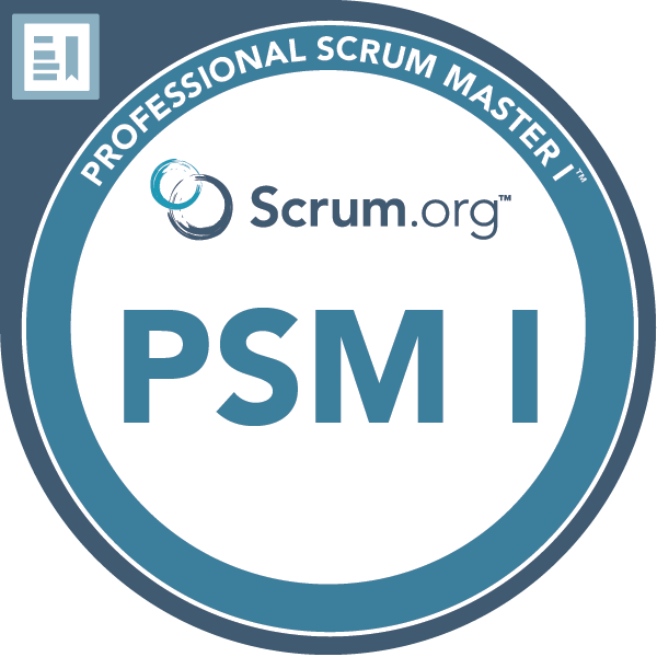 Badge da certificação Scrum Master Professional I